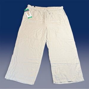 NWT Splendid Cream Linen Blend Casual Pants Wide Leg sz XL